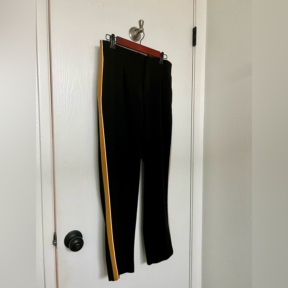 ZARA Cropped Track Trouser Pant with Side Stripes - Size M